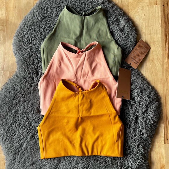 girlfriend collective Other - NWT girlfriend collective Topanga Halter Bra Lot of 3 XS